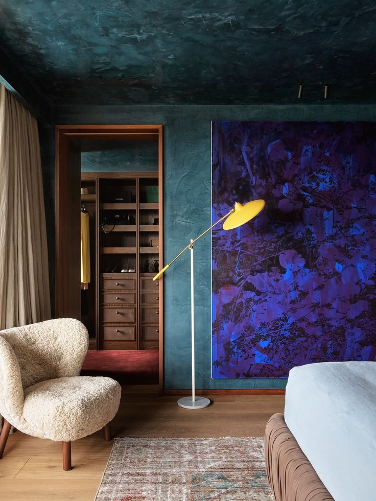 Bespoke Venetian plaster feature wall in a rich pigment