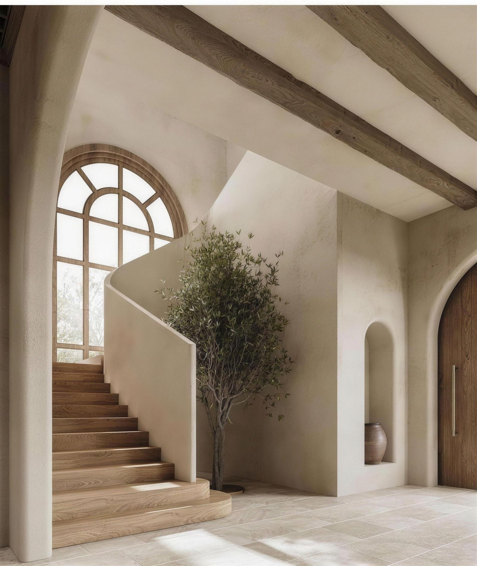 Polished Venetian plaster wall with a soft, marble-like sheen